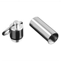 Liobaba Keychain Travel Pill Box Waterproof Aluminum Alloy Pill Drug Storage Box