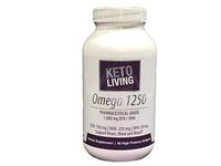 KetoLiving Omega 1250 Pharmaceutical Grade - 90 High Potency Softgels - Supports Heart, Mind & Mood - Clinically Studied One A Day Dose - Gluten-Free - 90 Servings