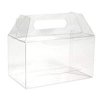Clear Handle Box | 25 Count | Size: 7” x 4” x 4” | Secure Closure, Easy Carrying Gift Box for Wedding Favors, Party Gifts, Decorative Food Packaging for Chocolate, Jewelry, Cupcakes | FPLB173﻿