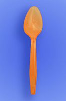 Wow Plastics Inc. Medium Weight Spoon 6" - Neon Orange - 2/500 (1,000/Case)