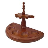 HEYJUDY 5 Slot Smoking Pipes Genuine Wooden Material Holder Removable Easy to Clean Semi-Circular Roman Type