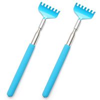 Favorict - Ultimate Telescopic Stainless Steel Extendable Back Scratcher (Pack 2, Sky Blue)