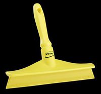 Vikan 71256 Rubber Polypropylene Frame Bench Single Blade Squeegee, 10", Yellow