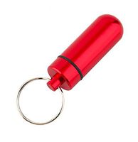 MagiDeal Outdoor Aluminum Alloy Water-proof Air-tight Pill Fob Pill Case Box Holder Container with Key Chain