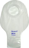 Genairex Securi-T Two-piece Drainable Pouch with One Sided Comfort Panel and Soft Tail Closure 1-3/4" Flange, 6" L, Transparent (Box of 10 Each)