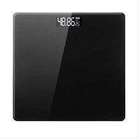 Lfsp Electronic Scales, Digital Scales Black Floor Scale Body Fat Scale Smart Electronic Digital Class Scale USB Charging LCD Display Portable Bathroom Weight Scale High-Precision Scales