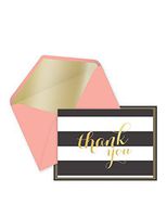 Eccolo World Traveler 14-Count Many Thanks Boxed Notes, Black White Stripes (QD522)