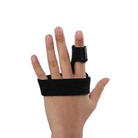 Trigger Finger Splint Brace, Adjustable Finger Protector Correction Fixed Support Sleeve for DIP Joint Protection and Finger Injury or Pain(Black)