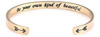 cooltime Magnetic Therapy Bangle Bracelets Engraved Bracelets for Women Inspirational Gifts for Women Girls (Gold, Be Your Own Kind of Beautiful)
