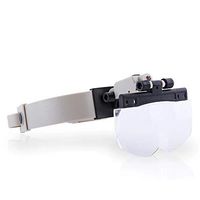 Head Magnifying Glass Hands Free with LED Light, 4 HD Glasses 1.2X 1.8X 2.5X 3.5X for Old People Reading Textile Electronic Maintenance Watch Micro Engraving Embroidery