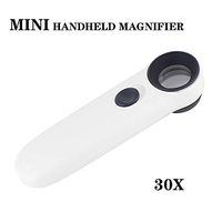 Mini 40X high Power handhold Magnifying Glass with 2LED Light .21MM Diameter Optics Glass Lens .Illumination Magnifier for Reading.Coin,Stamp,
