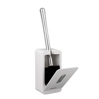 TOPBATHY Compact Toilet Brush and Holder Wall Mount Toilet Bowl Cleaner Brush and Holder Set for Bathroom (White)