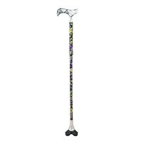 DR. Cane All-Terrain Adjustable Telescopic Cane W/ Cushioning System - Foldable Cane - Lightweight Walking Stick for Women - Flower Pattern Acrylic Handle Walking Cane