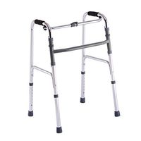 Jonigo Aluminum Walker Disabled Walking Assist Turning Crutches Four-Legged Elderly Walker Cane Armrests Aluminum Walker