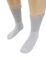 Men's/Women's Diabetic Crew Socks Circulatory Non Binding Top Loose Fit Size 10-13 Grey 6-Pack