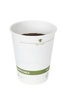 World Centric's 100% Biodegradable, 100% Compostable Paper PLA-Lined 12 Ounce Coffee Cup, 100 Pack