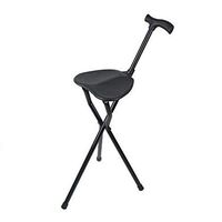 RES&DZ Crutch Folding Seat Aluminum Alloy with 3 Leg Base,Seat Cane (Walking Stick & Chair Seat)