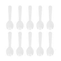 STOBOK Compostable Mini Sporks Biodegradable Spork Plastic Spoon Forks Cake Party Supplies 100pcs