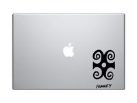 Adinkra Akan #3 - Humility African Sign Symbology - 5" Black Vinyl Decal Sticker Car Macbook Laptop