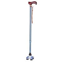 Foldable Walking Cane for Men, Women,Portable Hand Walking Stick, Adjustable Non-Slip Aluminum Cane, Four-Legged lamp, Comfortable T Handles,Blue