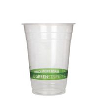 C-9 Oz Clear Cup W/Greenstripe /Corn Plastic 1M