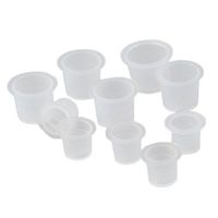 100 x Tattoo Plastic Ink Cups - Select The Size (Medium: 11mm)