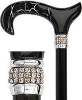 Pearlz Designer Adjustable Cane (Black)