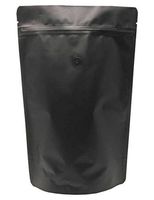 BAP 12 oz Matte Black Stand Up Pouch, Valve, Zip (500 pcs)