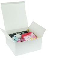 Gift Boxes 10Pack 8x8x4 Inch Kraft Boxes White Paper Gift Wrap Boxes with Lids for Bridesmaids, Party, Wedding, Holiday Gift, Crafting, Bakery Boxes (White-10Pack)