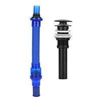 Basin Drainer with Over-flow Water Drain Black Brass Water Drainer Sink Drain for Bathroom Kitchen(Black)