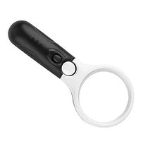MidZoo Magnifying Glass Lighted Magnifying Glass Handheld LED Illuminated Magnifier 3X 45X Zoom-3 Magnifyier for Books, Newspapers, Maps, Coins, Jewelry, Hobbies & Crafts(Black&White)