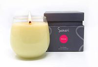 SANARI – Organic Aromatherapy Candles, Stemless Wine Glasses, Zen Candles, Fragrance Free, Non Toxic, Essential Oils, Non GMO Soy, Vegan & Made in The USA - Pomegranate, Jasmin & Rose Petals, 16oz