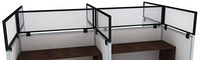 12" Polycarbonate Cubicle Mounted Privacy Panel with Small Brackets