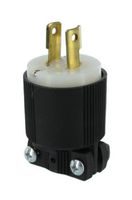 Leviton 7102-NP 20-Amp, 250 Volt, Plug, Nylon, Non-Polarized, Industrial Grade, Black-White