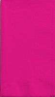 Creative Converting Touch of Color 2-Ply 50 Count Paper Dinner Napkins, Hot Magenta , 7.5" x 4.25" - 67177B