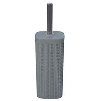 Bath Bliss Sailor Knot Toilet Brush & Holder Set, Hygienic Rust & Mildew Resistant, Heavy Duty Brush, Decorative, Grey, Gray