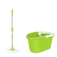 MOP Spinning and Bucket Cleaning Set Non-Slip Adjustable Hangable Multifunction Green Head2