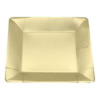 Ottin Gold Foil Everyday Disposable Plates 10'' 25 Counts Square Paper Plates for Birthday Wedding Weekend Party Engagement Celebration Party Pack Graduations Daily Using