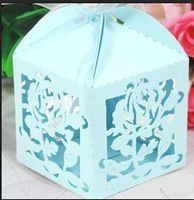 Rose Diecut Decorative Favor Boxes(Blue) (12pcs)