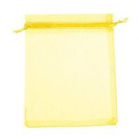 50 Pcs Organza Jewelry Gifts Drawable Box Wedding Gift Candy Mini Pouch Bag - Yellow 7cm by 9cm Ameesi