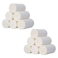 Emptystar 12 White Thickened Highly Absorbent Roll Towel Paper Recycled Bath Towels Paper Universal Hand Towel Roll for Bathroom Toilet (White)