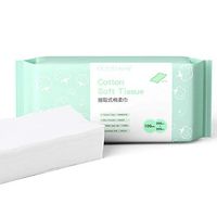 Cotton Facial Tissue,OUYILI 100% Soft Reusable dry wipes 100 Count Lint-free Wipes Fluorescer-Free Cotton Tissues for Wet&dry Dual Use