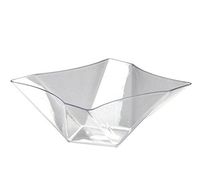 Party Essentials N144621 Twisted Square Serving Bowls, 161-ounce, Clear (Case of 6)