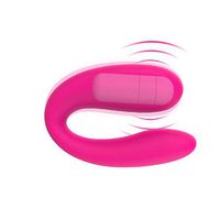 Waterproof Silicone C Type Clitoris G Spot Vibrators for Couple Adult Sex Toys for Women Powerful Strong Vibration Dildo,Hot Pink