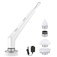 Homitt Electric Spin Scrubber Brush, Powerful Handheld Shower Scrubber, Cordless Grill Brush with 4 Multi-purpose Replaceable Cleaning Brush Heads for Bathroom, Floor, Title Grout, Kitchen, Sink, Tub