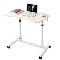 CX Mobile Laptop Desk Cart 9552cm Laptop Stands Mobile Laptop Desk Rolling Cart Overbed Table for Nursing Hospital, White Maple