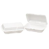Genpak GNP 21900 Foam Hinged Lid Snack Container 9.5 in. x 5.25 in. x 3.5 in.