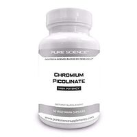 Pure Science Chromium Picolinate 500mcg with 5mg BioPerine (Natural Bioavailability Enhancer for better absorption) - 50 Vegetarian Capsules