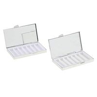 2 Pcs Metal Pill Case Medicine Organizer Box Travel Makeup Storage Container - 7 Slots