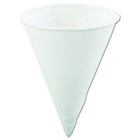 Konie 40KR Rolled-Rim Paper Cone Cups, 4oz, White, 200 Per Bag (Case of 25 Bags)